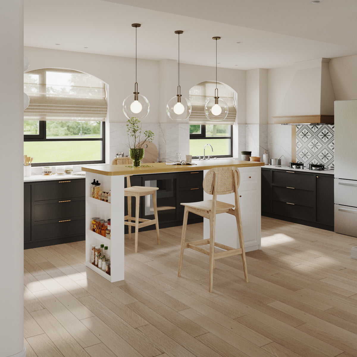 82.7" Modern White Kitchen Island with Storage Cabinet and Drawers