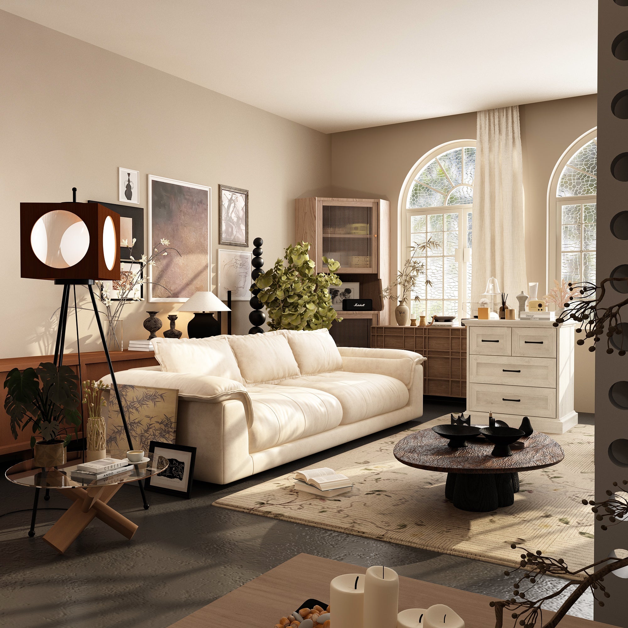 Modern Rustic Accent Chest With Four Drawers, Black Metal Handles – Distressed Light Oak