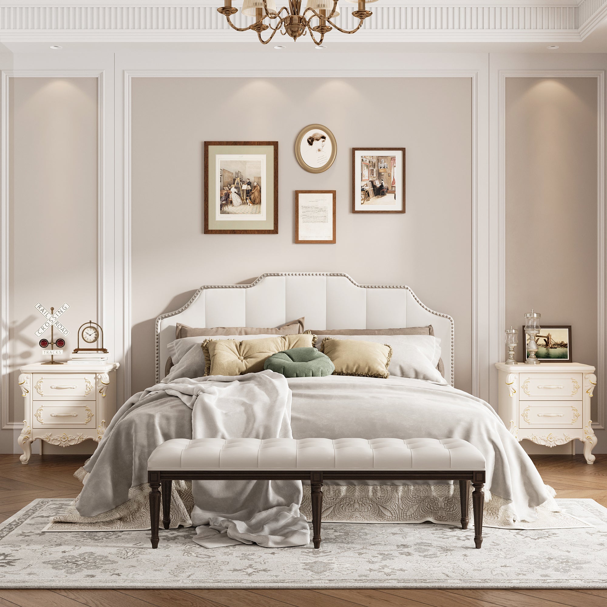 Elegent Nightstand With 2 Drawers