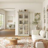 37 inches 4-Tier Display Bookcase With Glass Door And Light