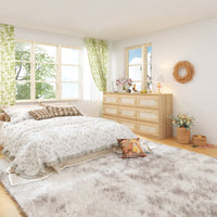 62.9" Modern Country Natural Medium Wood Dresser With 9 Pull-out Drawers