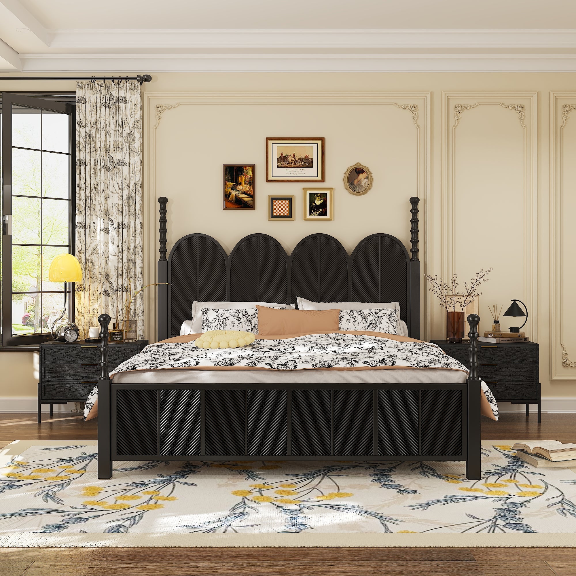 3-Drawer Nightstand With Metal Legs