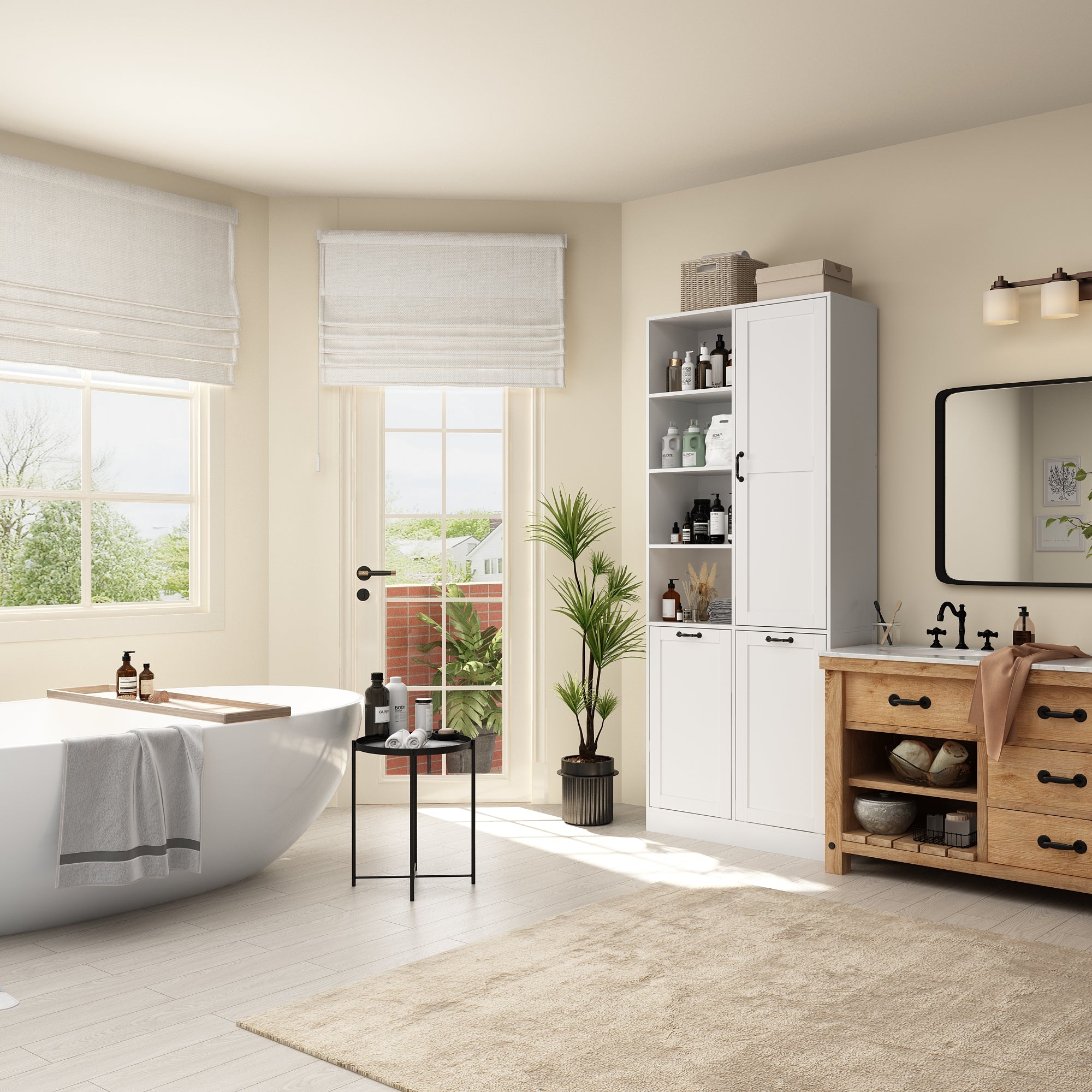 Elegent Bathroom Cabinet With White Finish