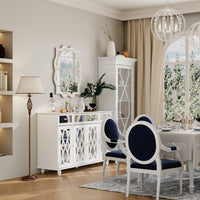 55.1" Mirrored Door Sideboard with 3 Drawers