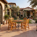 23 inch Outdoor Dining Chairs HDPE Patio Chairs with Wide Cup-Ready Arms All-Weather Durability (Set Of 2)