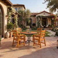 23" Outdoor Dining Chairs HDPE Patio Chairs with Wide Cup-Ready Arms All-Weather Durability (Set Of 2)