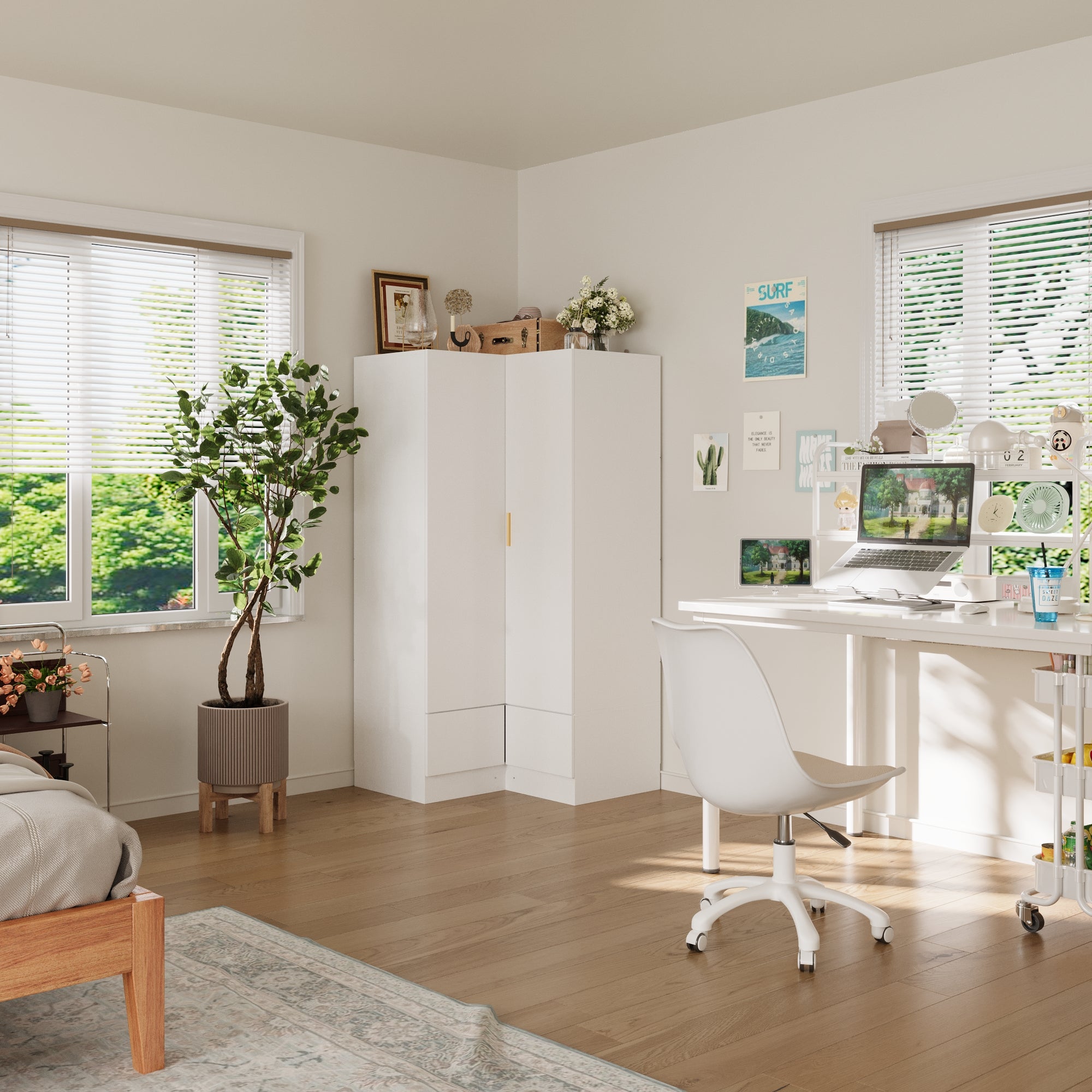 Corner Wardrobe With 2 Doors And 2 Drawers