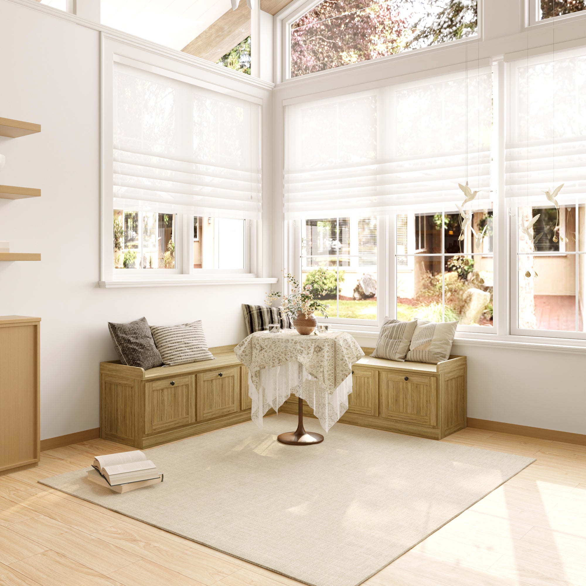 Corner Shoe Storage Bench For Entryway Organization