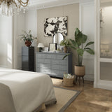 55.1 inches Traditional White Dressers & Chests With 9 Pull-out Drawers