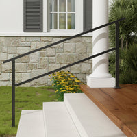 68.5" Minimalist Satin Black Stair Banister with Adjustable Angle