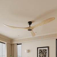 72" Modern Brown Ceiling Fan with 3 Wood Blades