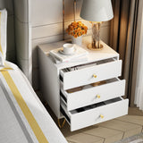 Nightstand Modern Bedside Table with Solid Wood Legs Minimalist and Versatile End Side Table 3 Drawers