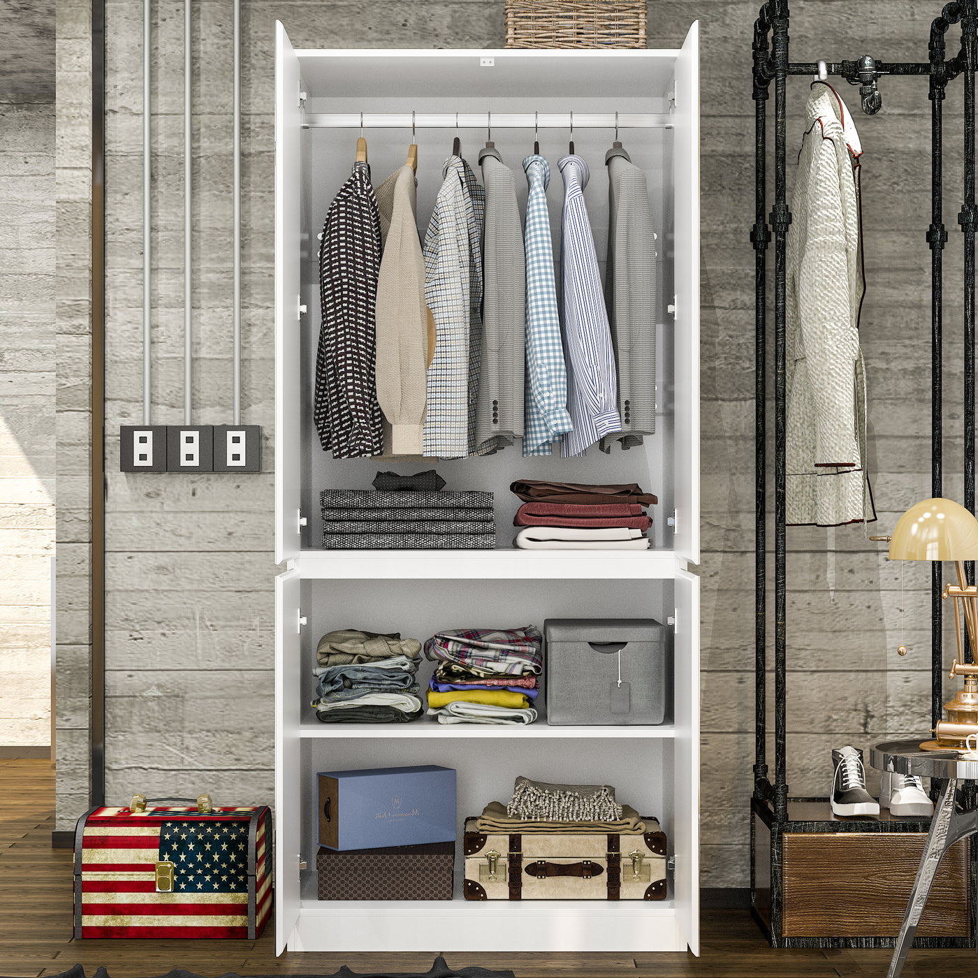 Hylja 31.5" Modern White Entryway Cabinet with Spacious Drawers - Sleek Design