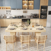 78.7" Modern Wood Dining Table with Storage Shelves