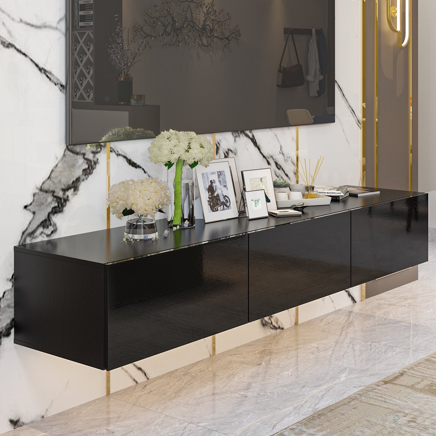 Floating TV Stand Wall Mounted Media Console Entertainment Center