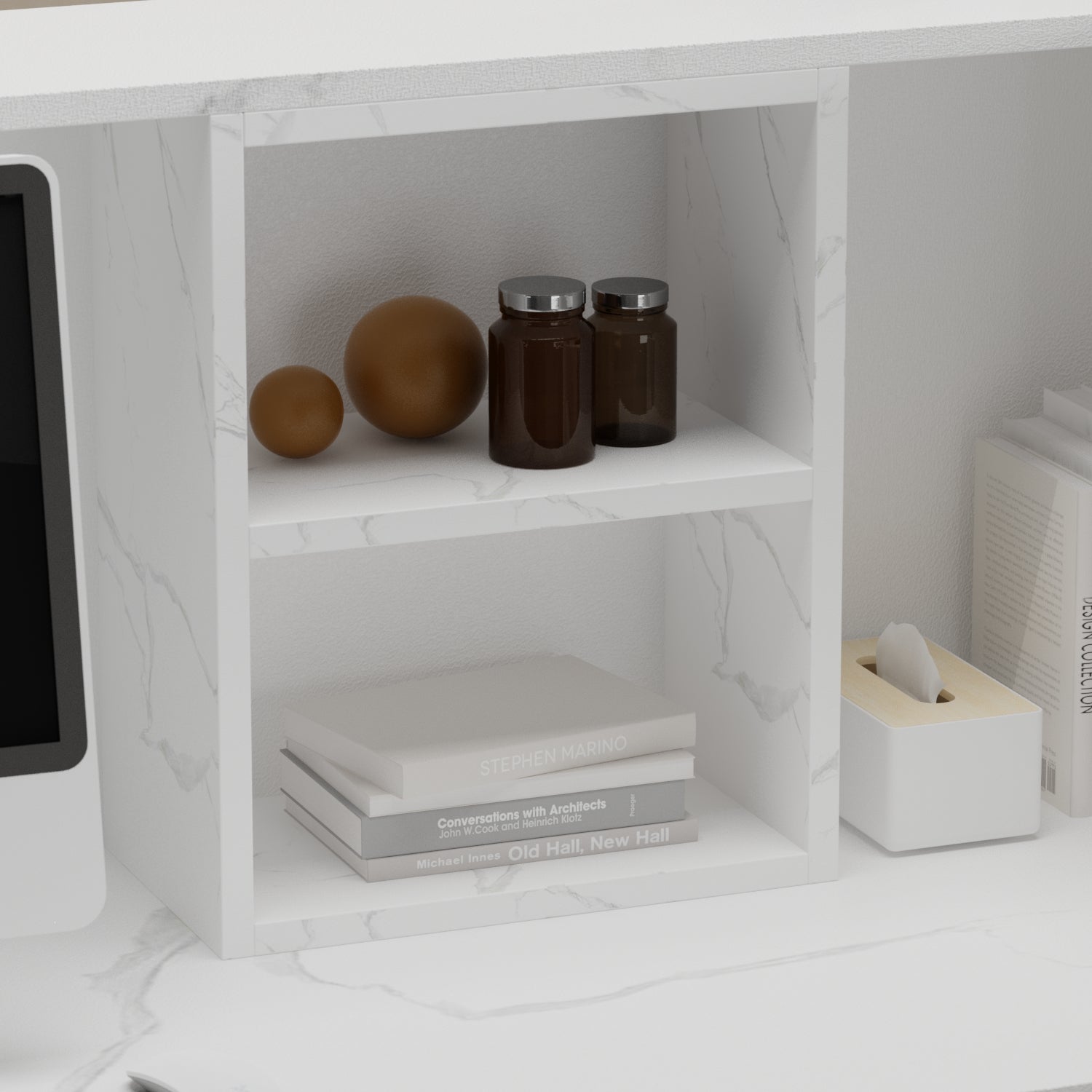 L-Shaped Reception Desk with Large Storage Filing Cabinets