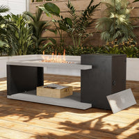 54" Modern Propane Fire Pit Table with 50,000 BTU, Hidden Tank Storage and Cover