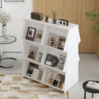 39.4" Modern White Display Bookcase with Open Shelves