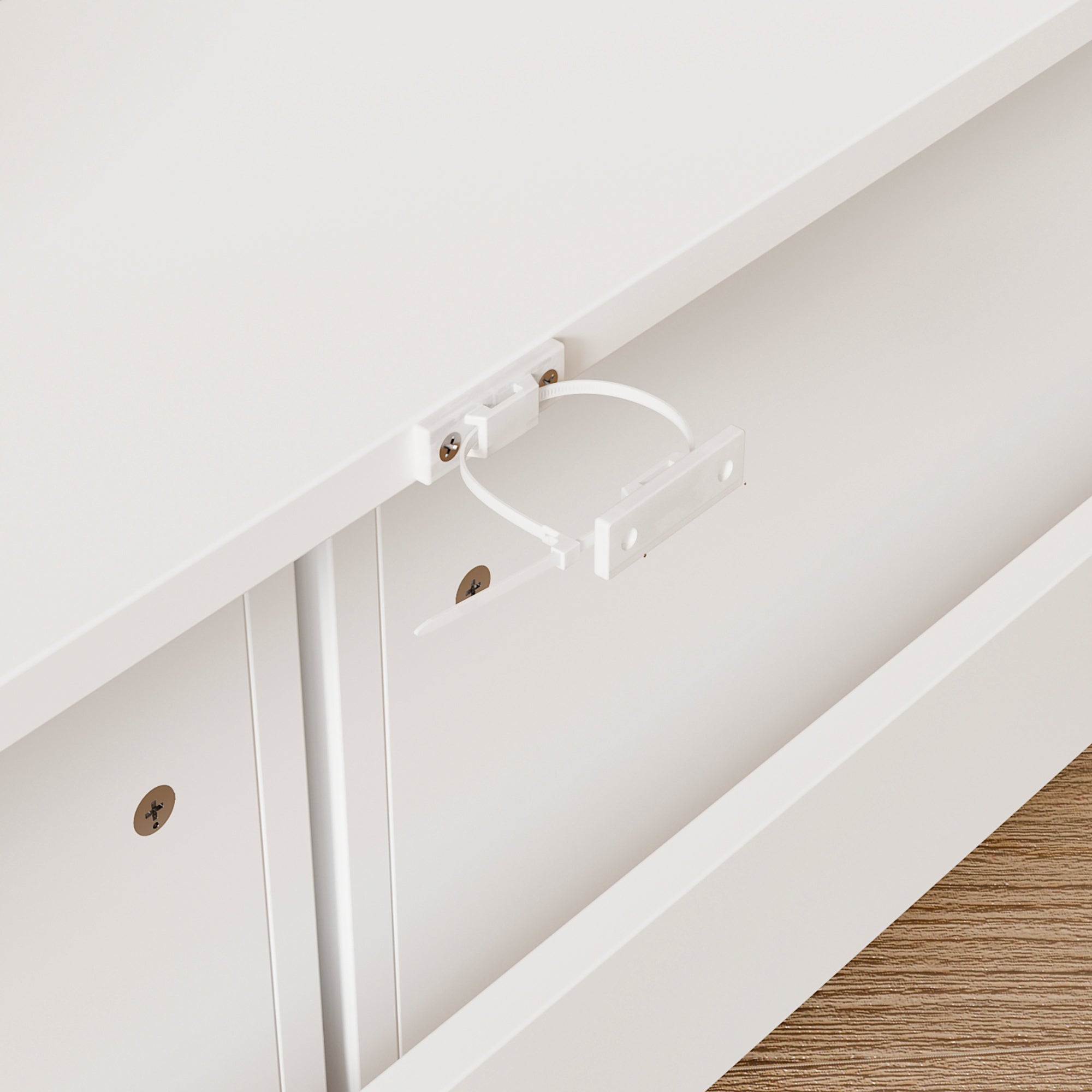 39.4 inch Modern White Kids Bookcase with Magnetic Whiteboard Doors