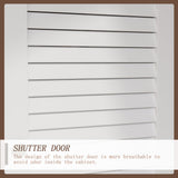 30 inches Modern Minimalist White Tall Storage Cabinet with 6-Tier Adjustable Shelves, Drawers and Shutter Door