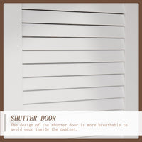 30" Modern Minimalist White Tall Storage Cabinet with 6-Tier Adjustable Shelves, Drawers and Shutter Door