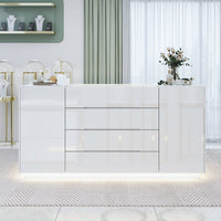 Modern white sideboard in a stylish room with decor elements.