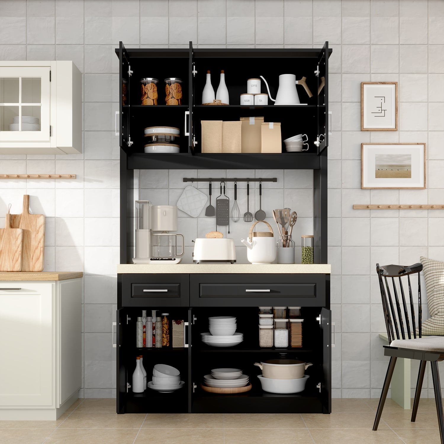 47.6"W Large Kitchen Sideboard Buffet Table