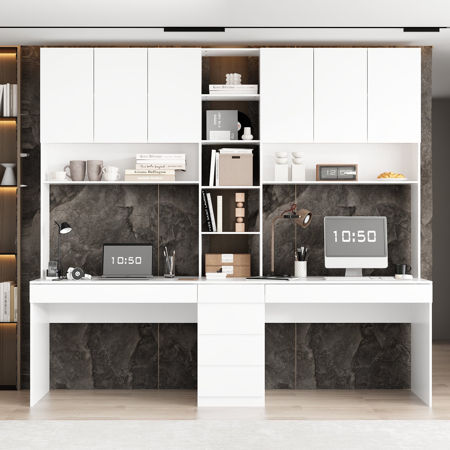 94.5"W Desk with Hutch