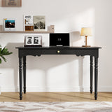 47.2 inches Modern Black Rectangle Writing Desk with Drawer and Alien Shaped Design