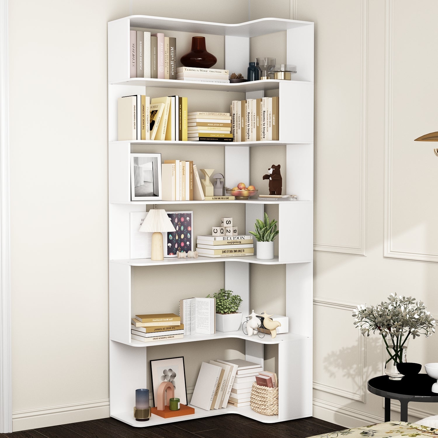 Geometric 7-Shelf Display Bookcase - Thumbnail 5
