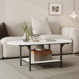 47.2 inch Modern White Coffee Table with Folding Design