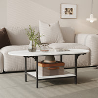 47.2" Modern White Coffee Table with Folding Design