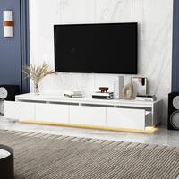 71" Minimalist High Gloss TV Stand with LED Ambiance