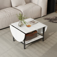 47.2" Modern White Coffee Table with Folding Design