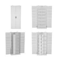 31.5" Modern White Kitchen Pantry with Rotating Food Storage Shelves, Adjustable Shelves, and Door-mounted Racks