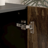 47.2 inch Black Sideboard Buffet Cabinet with LED Lights and Glass Doors