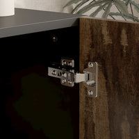 47.2" Black Sideboard Buffet Cabinet with LED Lights and Glass Doors