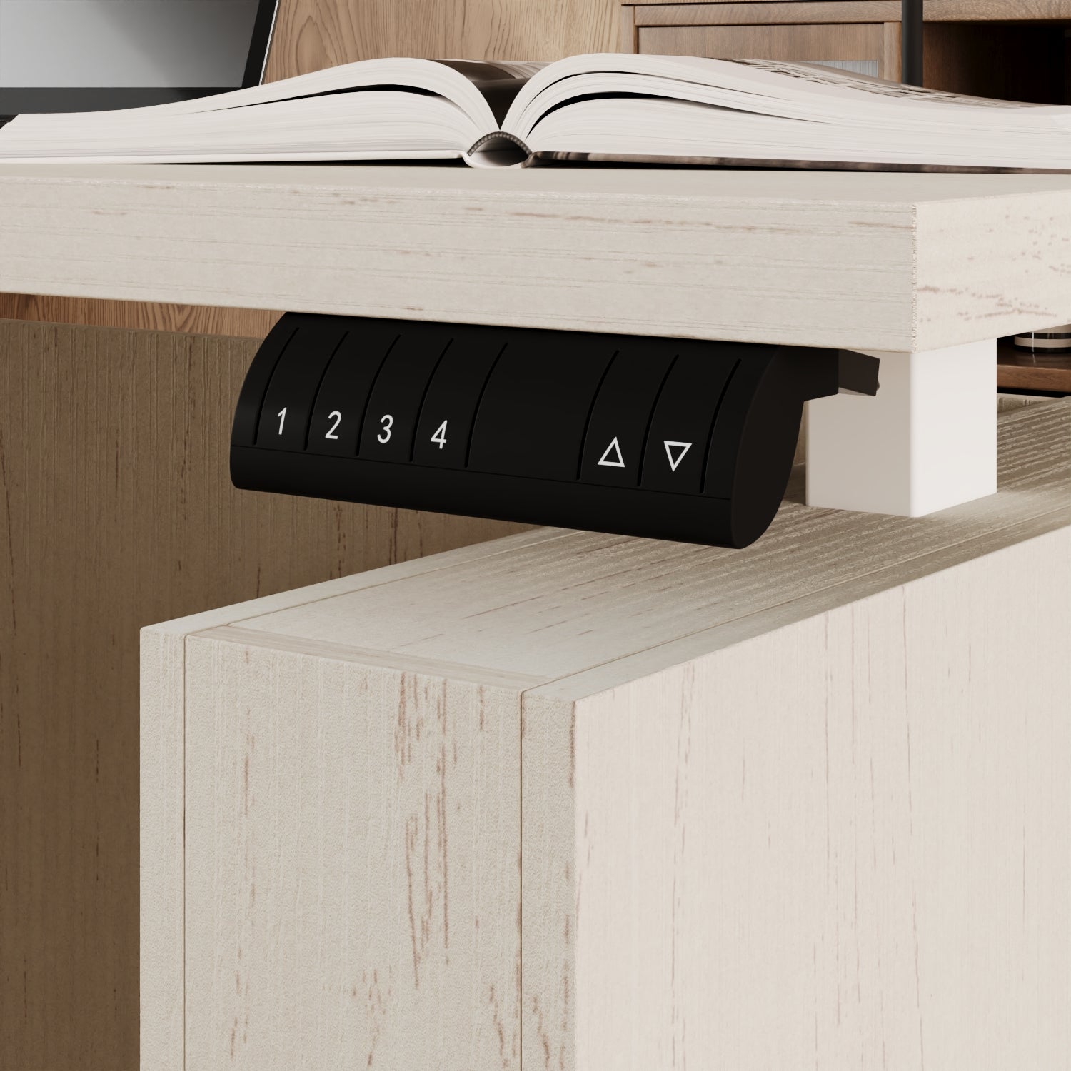 63"W L-Shaped 3-Drawer Lift Computer Desk