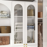 70.9" Modern White Elegant Wardrobe with Strong Storage
