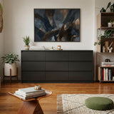 63” Wide Modern Minimalist 9-Drawer Dresser & Storage Sideboard