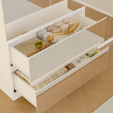 63 inch Modern Mirrored Wardrobe Armoire with 4 Doors and 2 Storage Drawers