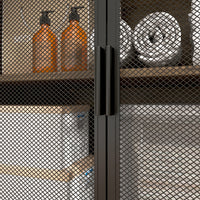 70.9" Industrial Brown Pantry Cabinets With Adjustable Shelves, Drawers