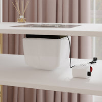 35.4" Modern White L-Shaped Manicure Nail Table with Electric Dust Collector