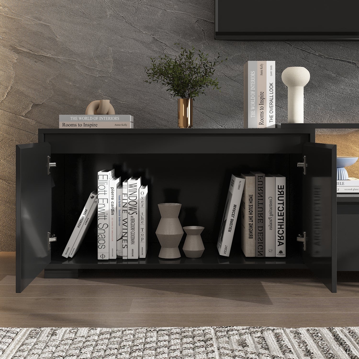 Modern Extendable Tv Stand With Adjustable Length And Led Light – Sleek Media Console For Living Room