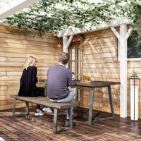 70.9" Heavy-Duty Brown Patio Dining Set with Bench