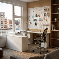 63" Modern White U-Shaped Standing Desk with 3 Memory Presets, Drawer and Open Storage
