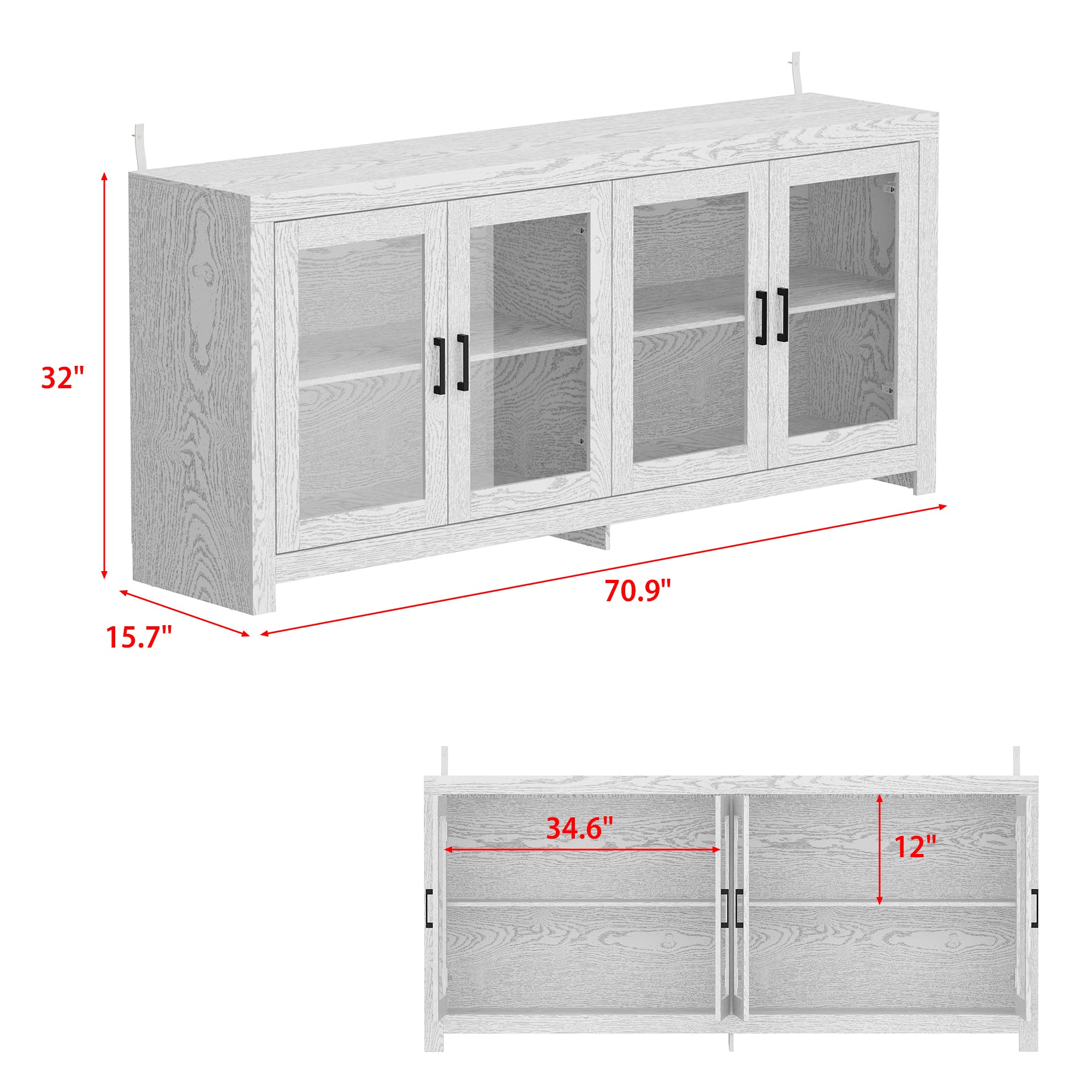 4-Door Sideboard With Strong Storage