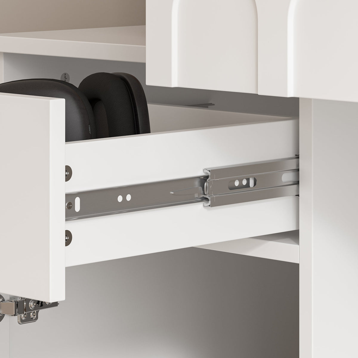 62.4" Modern White Desk with Hutch, Open Shelves and Cabinets