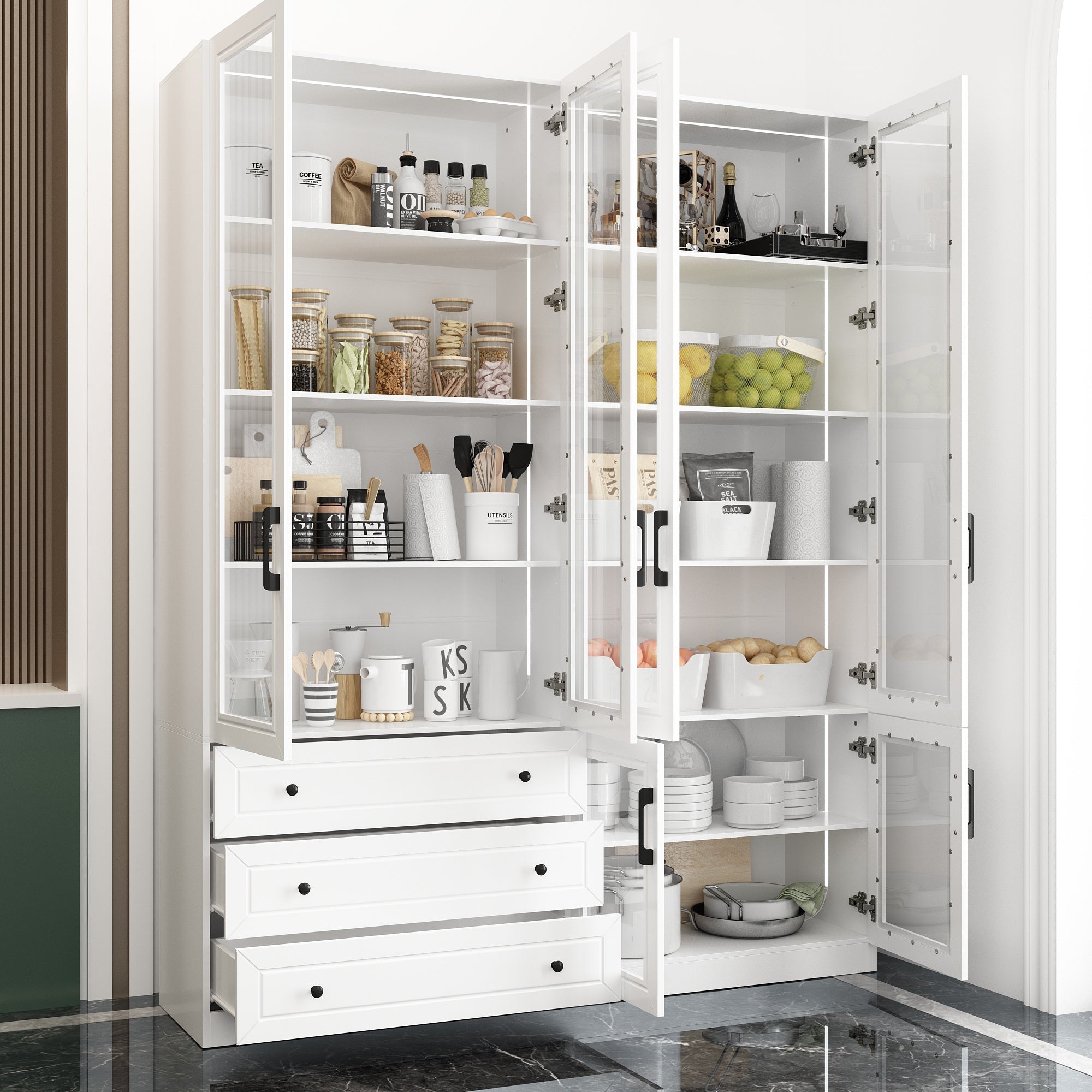 74.8”H China Cabinet Display Case With Light