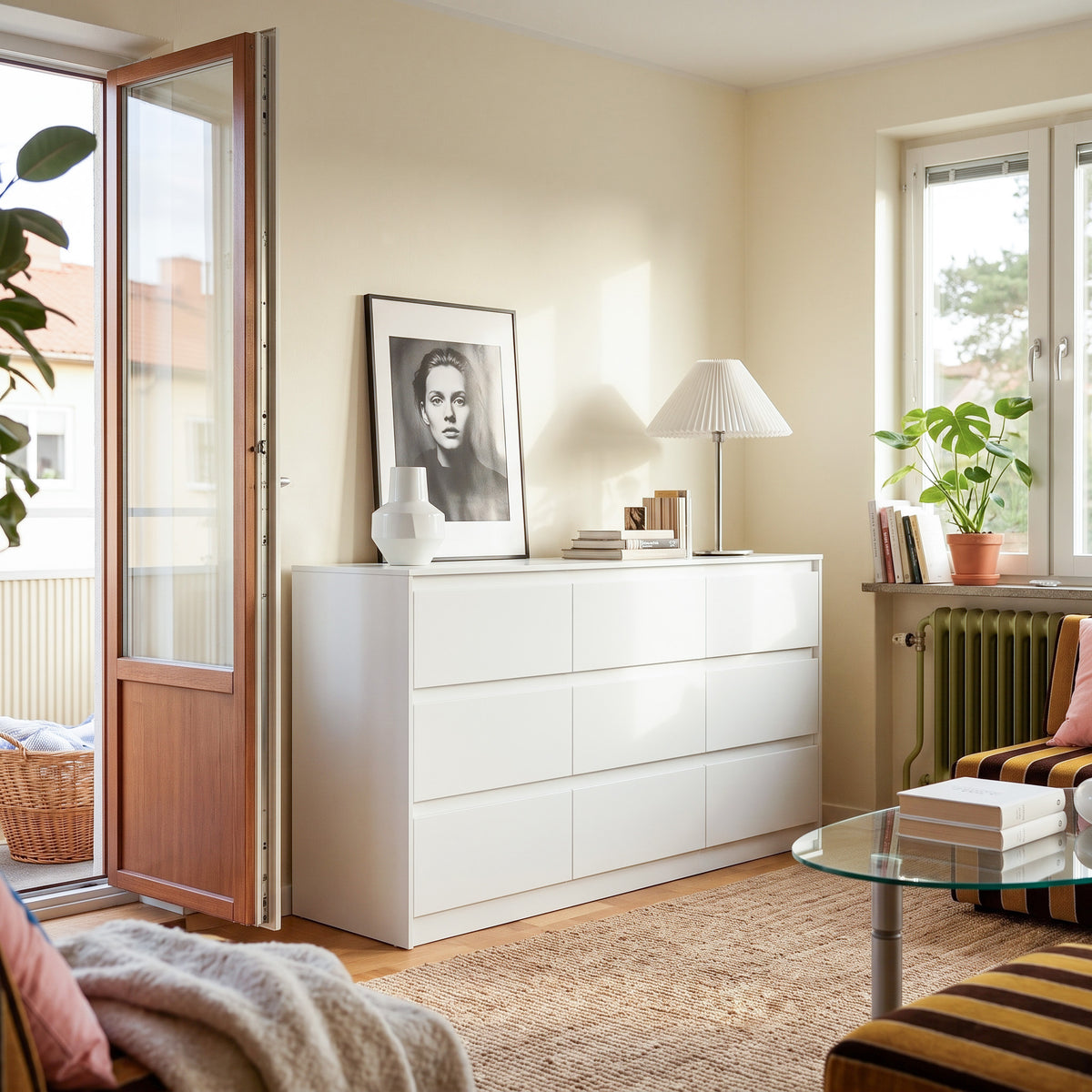 63” Wide Modern Minimalist 9-Drawer Dresser & Storage Sideboard